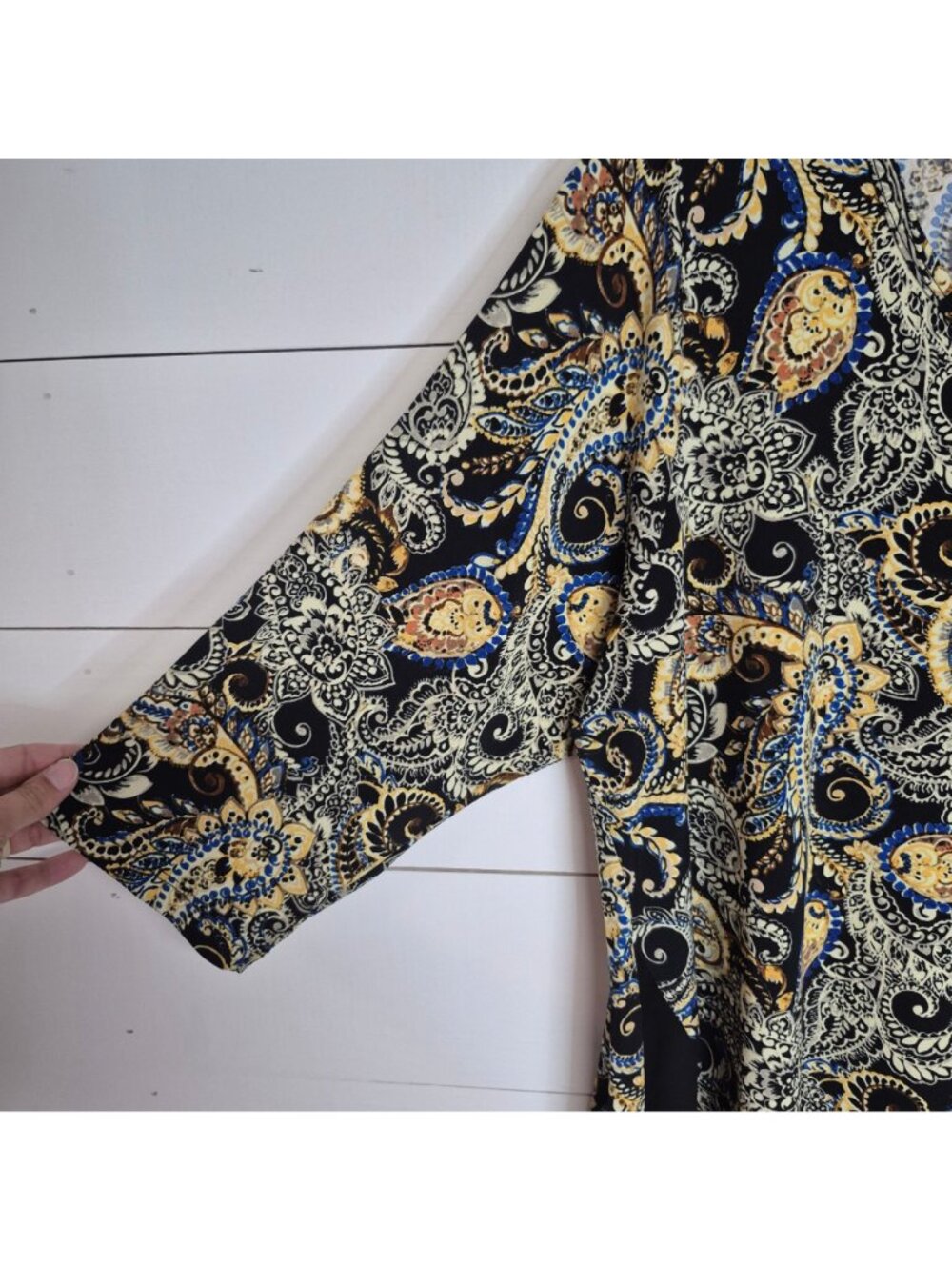 Karen Kane Women's Paisley Print Top 3/4 Sleeve Size 1X - Picture 4 of 7